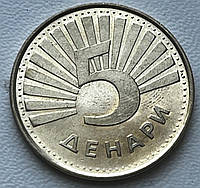 Монета Македонии 5 динар 2008 г. Рысь