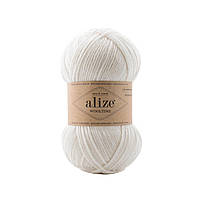 Пряжа Alize Wooltime (Вуллтайм) 55 белый (носочная, нитки для вязания, полушерсть)