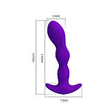Анальний корок Pretty Love Yale Anal Plug Purple, фото 8