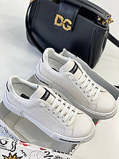 Жіночі білі кросівки Dolce & Gabbana Дольче Габбана снікери Portofino light зі шкіри Custom 2.Zero, фото 5