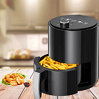 Фритюрница с таймером электрическая Безмасляная фритюрница Air Fryer,Аэрогрили и мультипечи с антипригарным по