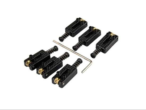 Бридж кобилка сідло роликове струнотримач для електрогітари чорні, фото 1