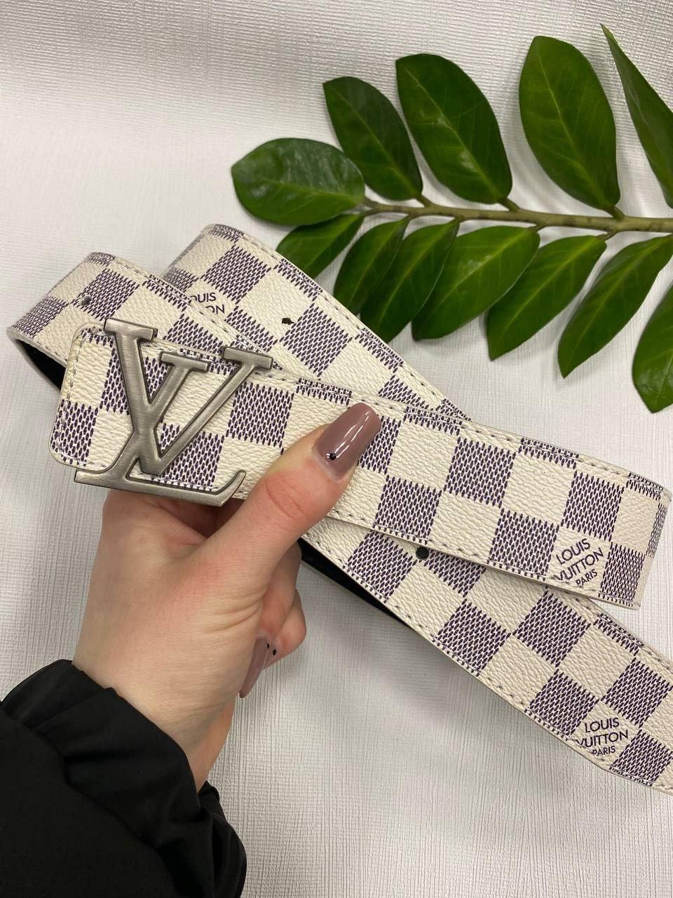 Ремінь шкіряний Louis Vuitton White Луї витон, фото 1