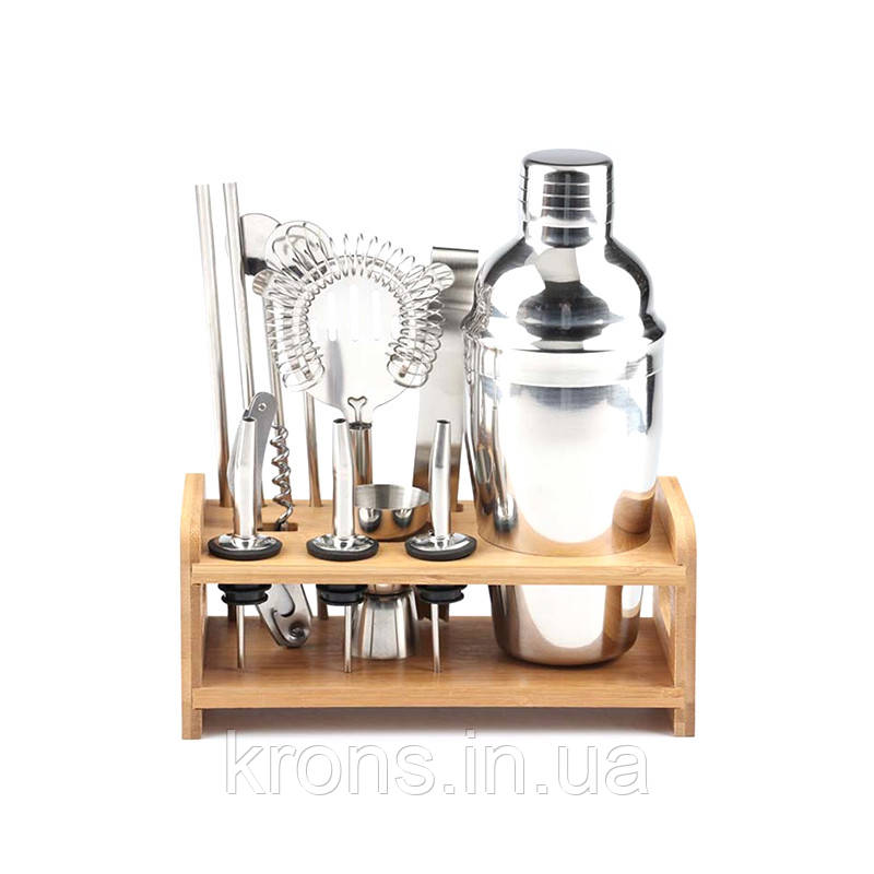 Подарунковий набір для бармена Youchen MC-M12 з 12 предметів із підставкою приготування коктейлів, фото 1