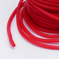Шнур Резиновый Синтетический полый, Цвет: Красный, Размер: Толщина 2мм, Отверстие около 1мм, (5 м)