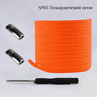 Цветные эластичные шнурки-резинки с магнитом Оранжевый неон
