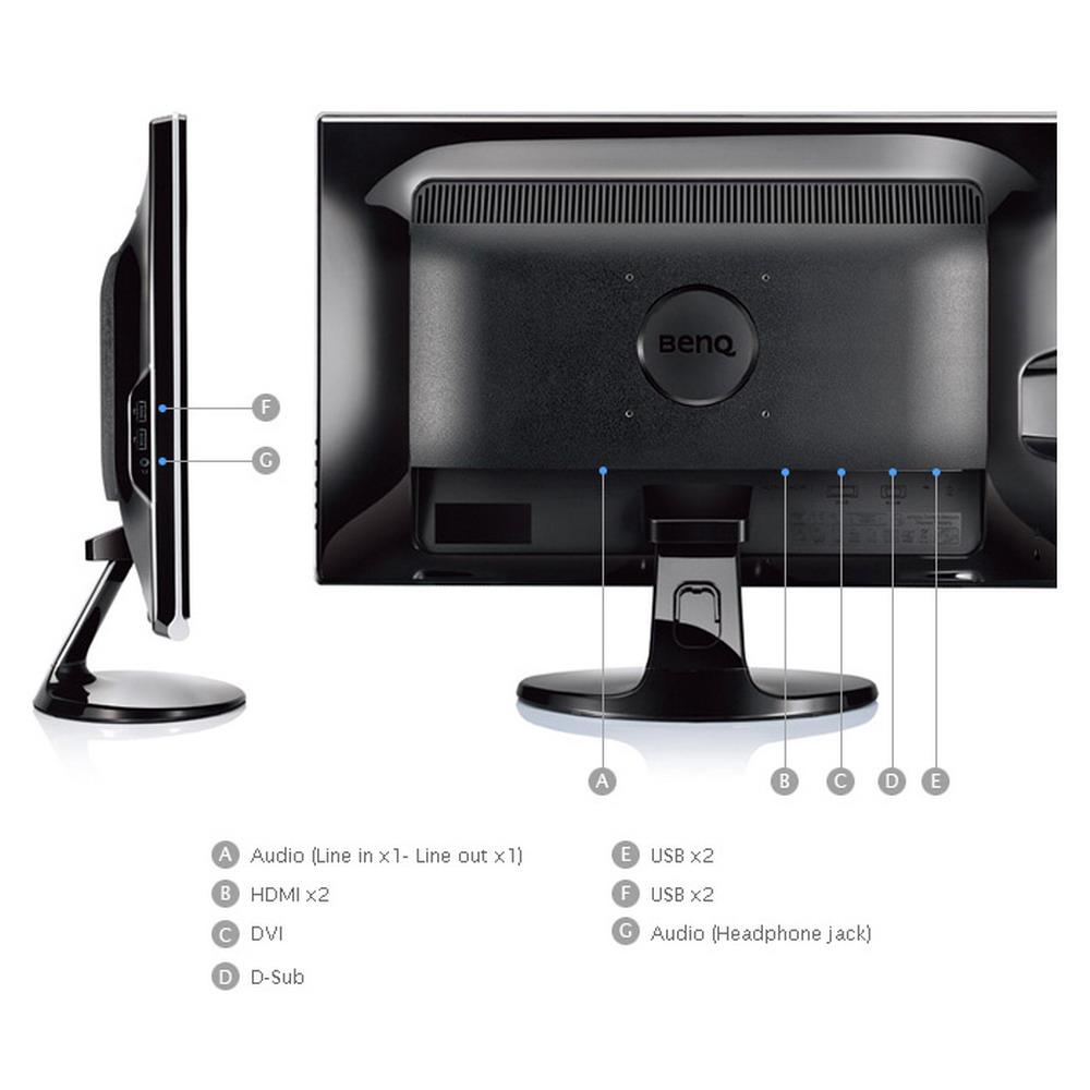 Монитор 22" FullHD 1920*1080 TN Benq E2220HD VGA DVI 2*HDMI USB*4 MM чёрн.+серебр. бу с кабелями - фото 4 - id-p1929876214