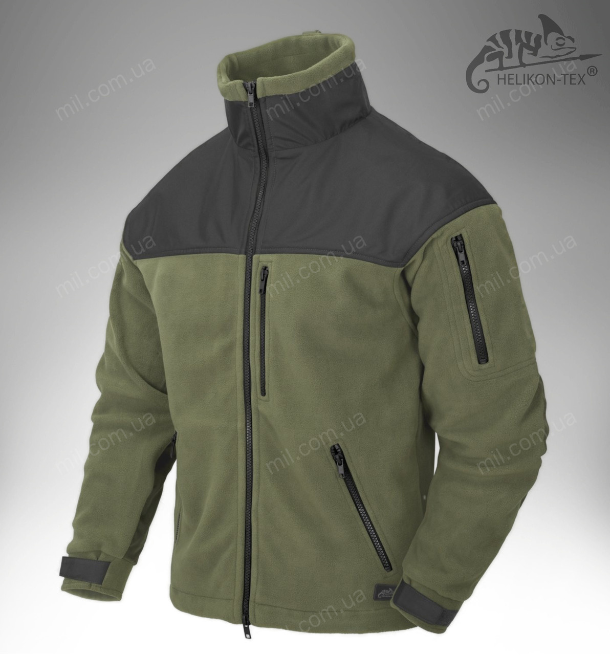 Тактична кофта / куртка флісова Helikon Tex Classic Army Fleece (olive & black), фото 1