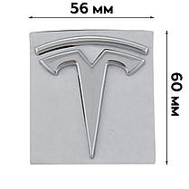 Емблема "T" на капот (перед) 60х56 мм Tesla Model 3 Silver (1494949-00-A), фото 6
