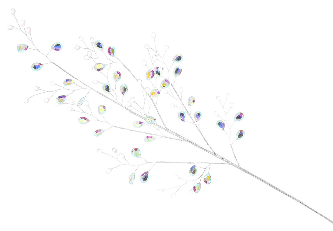 Декоративна гілка з акриловим камінням 72см, колір-прозорий з райдужним. - 12 шт УПАКОВКА ТОВАР ВІД ВИРОБНИКА