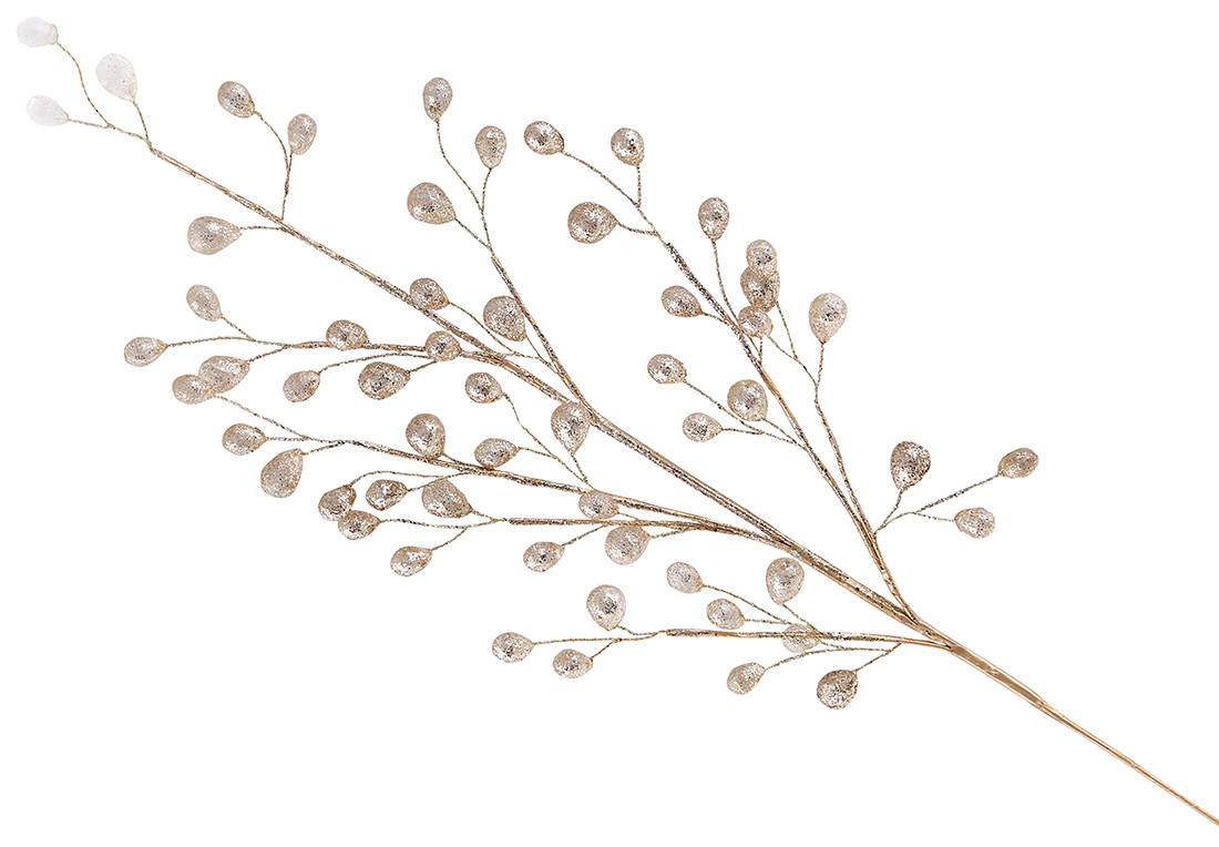 Декоративна гілка з акриловими намистинами в гліттері, 76см, колір - - 12 шт УПАКОВКА ТОВАР ВІД ВИРОБНИКА
