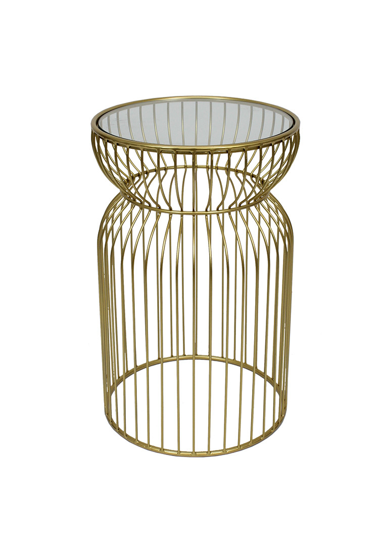 Кавовий металевий столик зі скляною стільницею 38*38*61см ТОВАР ВІД ВИРОБНИКА