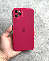 Силиконовый чехол на iPhone 11 Pro Max с квадратными бортами Square Side Rose Red - 05