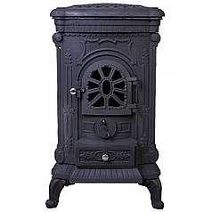 Камін піч буржуйка Bonro чугунна подвійна стінка 9 кВт чорний