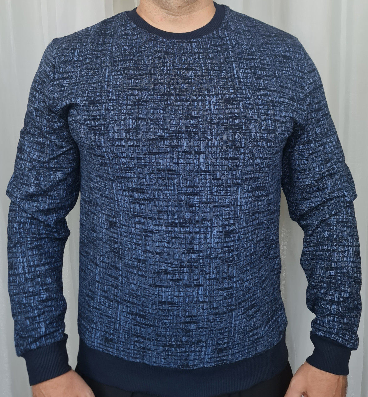 Чоловічий молодіжний батнік синій із бавовни. Розміри M L XL.XXL.