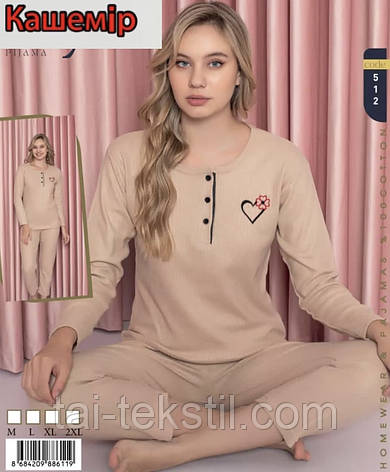 Піжама тепла жіноча м'який ІНТЕРЛОК-КАШЕМІР Туреччина M-L-XL-2XL (Нова колекція), фото 2