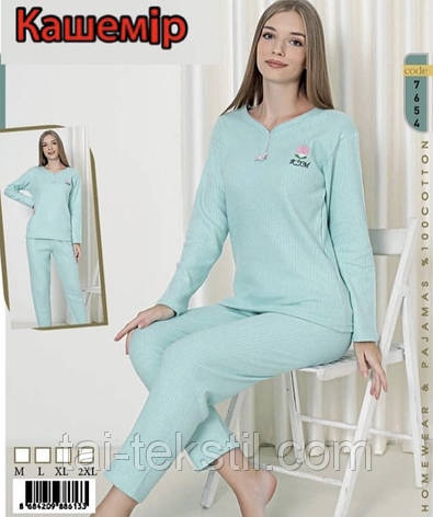Піжама тепла жіноча м'який ІНТЕРЛОК-КАШЕМІР Туреччина M-L-XL-2XL (Нова колекція), фото 2