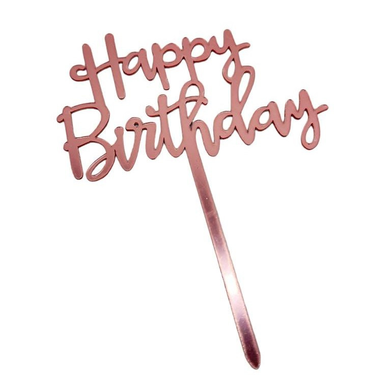 Топпер Happy birthday рожеве золото