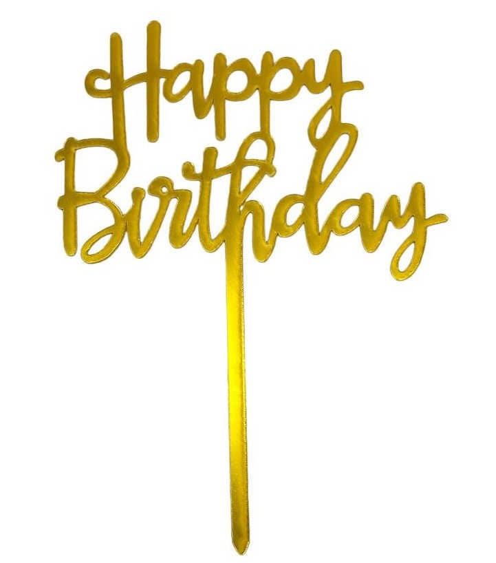 Топпер Happy birthday золото
