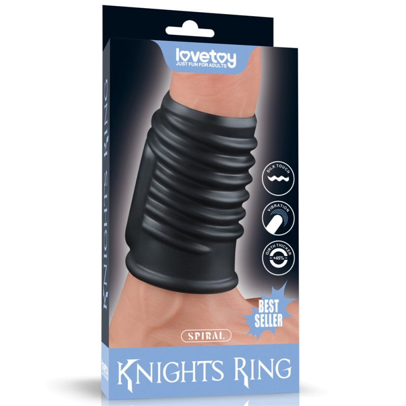 Насадка на пеніс Vibrating Spiral Knights Ring Black Кітті