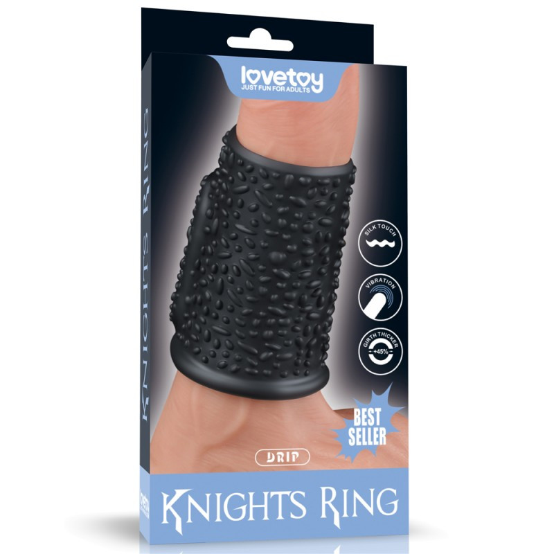 Насадка на пеніс Vibrating Drip Knights Ring Black Кітті