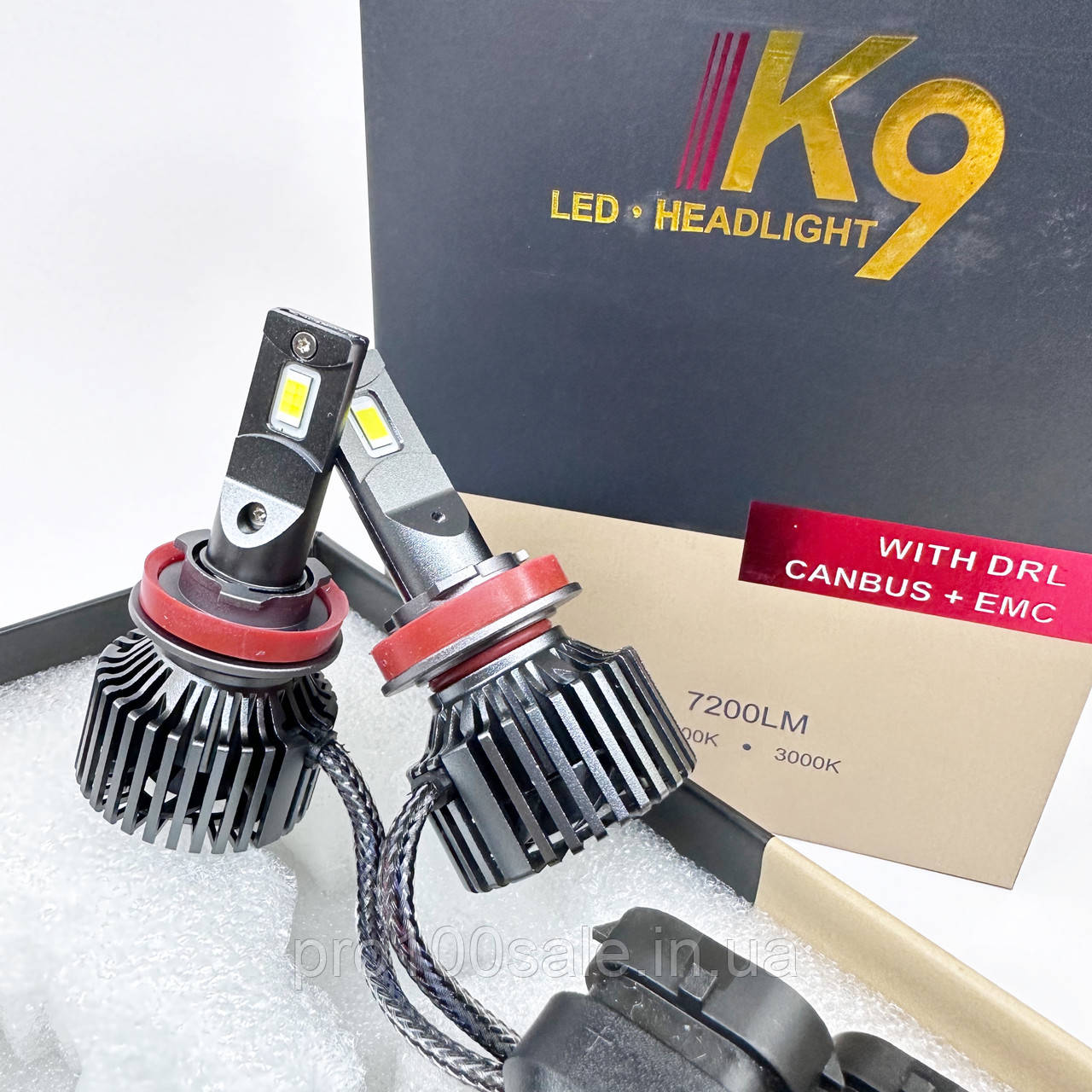LED H11 (5500K) Світлодіодна лампа, K9 60 W 14400 Lm CANBUS