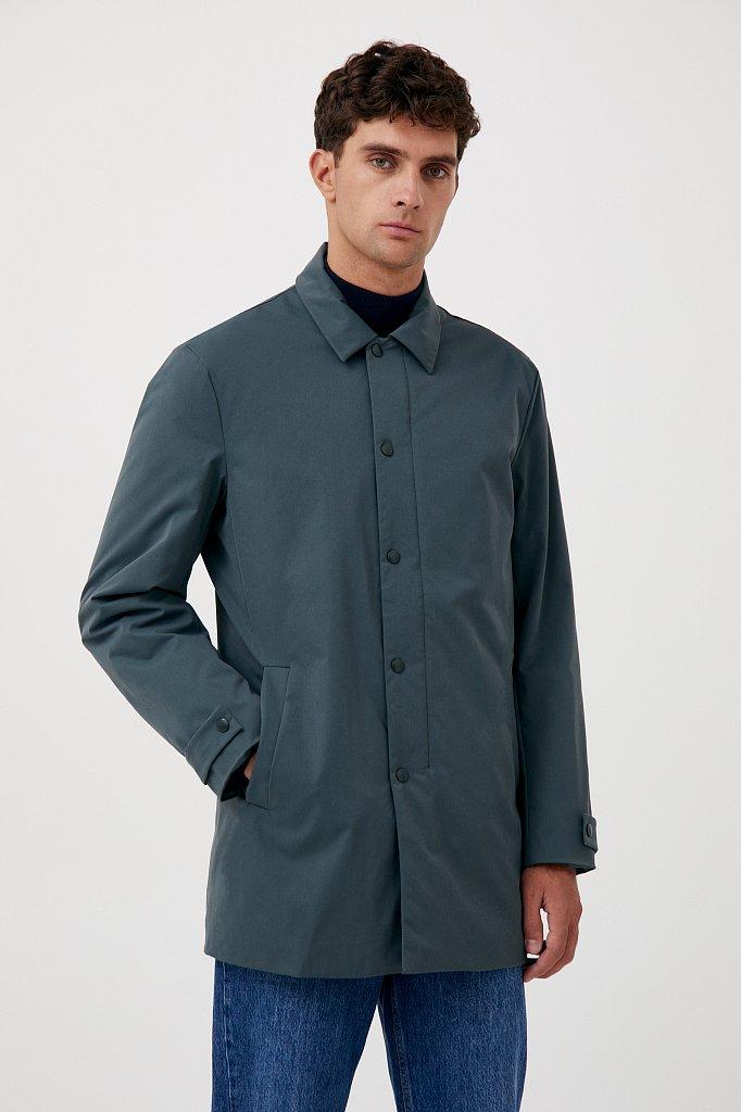 Подовжена чоловіча куртка-сорочка Finn Flare FAB21007-524 зелена L