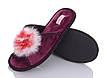 Капці жіночі відкриті PaGo "Пушок" з натуральним хутром бордовий, фото 4