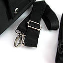 Чорна чоловіча текстильна міні сумка на пояс бананка через плече, Нагрудна поясна маленька сумочка клатч, фото 8