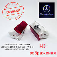 Логотип подсветка двери Mercedes-Bens C Class, M(W166), E(W212) Линза стекло HD изображение, PREMIUM