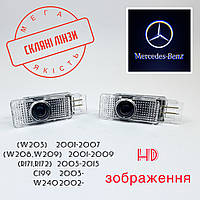 Логотип подсветка двери Mercedes-Bens (W208,W209), W240, C199, (R171,R172), (W203) Линза стекло HD изображение