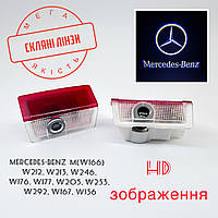 Логотип підсвітка дверей Mercedes-Bens A W169) (W168), GLK(X204), W245 Лінза скло HD зображення, PREMIUM