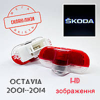 Логотип подсветка двери Lazer door logo light Skoda Линза стекло HD изображение, PREMIUM