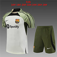 Детский летний тренировочный костюм / футбольная форма Барселона 2023-24