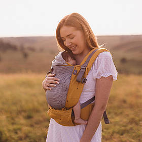 Ерго рюкзак для новонароджених Сонце з сіточкою на спинці Love & Carry