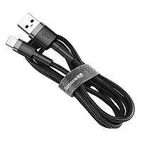 Кабель зарядный Baseus Cafule USB to Lightning QC3.0 2.4A Black/Grey 0.5 м (CALKLF-AG1)