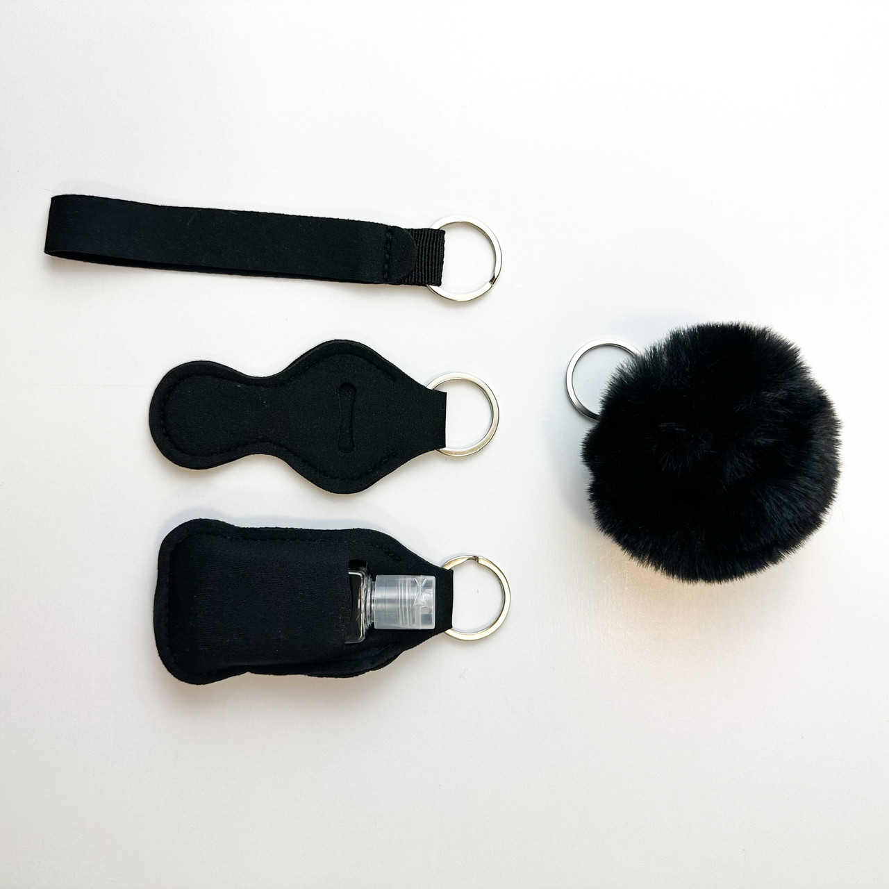 Комплект M черных брелков для девочек для самообороны | сигналка, резак, кошки | брелки для безопасности - фото 4 - id-p1930145602