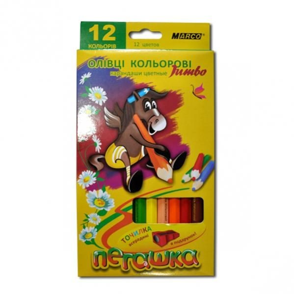Олівці кольорові JUMBO Пегашка 1040-12, фото 1