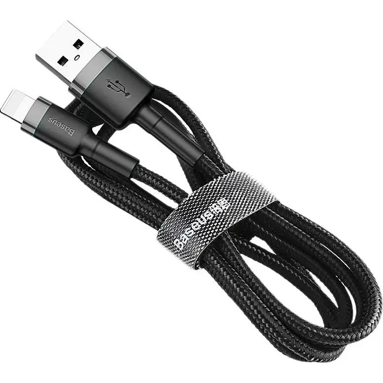 Кабель зарядный Baseus Cafule USB to Lightning 1.5 A Black/Grey 2 м (CALKLF-HG1)