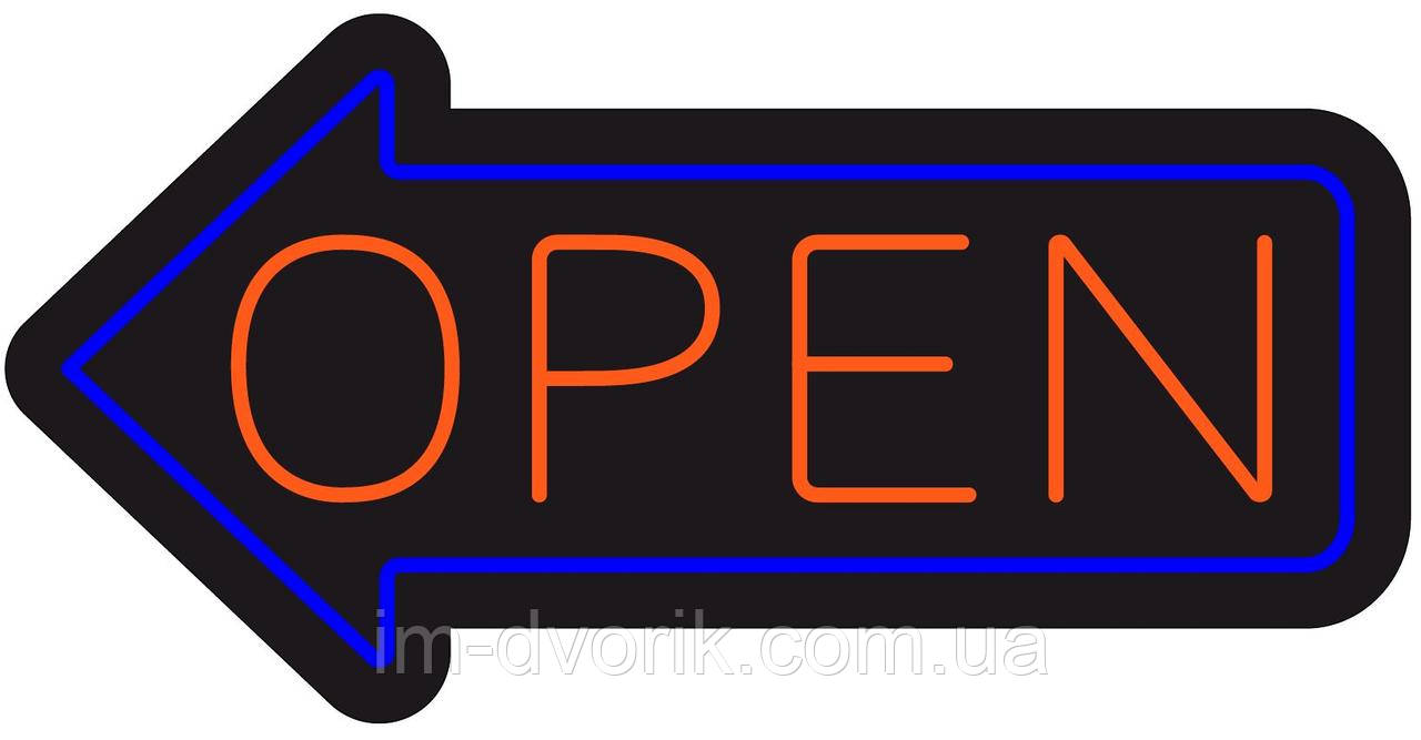 Неонова вивіска Open 485х245 мм