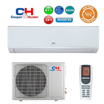 Кондиціонер Cooper&Hunter CH-S24FTXW-NG  інверторний на обігрів 70м2 при морозі - 15°C