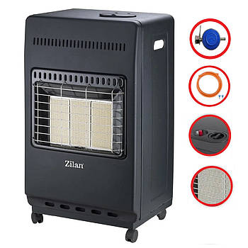 Обігрівач газовий 4,2 кВт Zilan ZLN2830 4200W Black - Туреччина (з редуктором і шлангом)