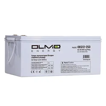 Гелевий акумулятор ємність 250 а/год 12 В (12V-250AH) OLMO OEG12-250 для ДБЖ та інверторів.