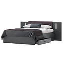 Ліжко двоспальне 160x200 Домініка Графіт Миро-Марк (з шухлядами та каркасом/без матраца), фото 2