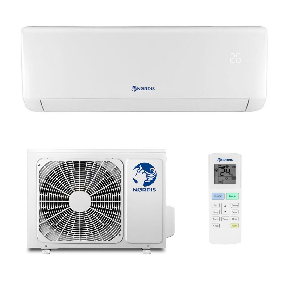 Кондиціонер NORDIS NDI-07ONF/ NDO-07ONF серія VEGA (20м2, -7°С/+43°С, R410, ON/OFF)