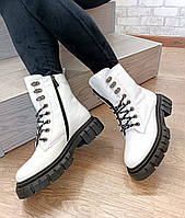Белые ботинки женские зимние ZLS-078/Б
