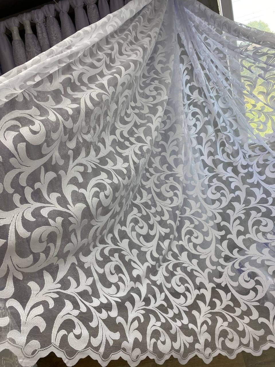 Тюль жакард заввишки 2,9 м. біла