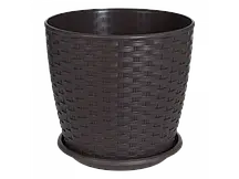 Вазон з підставкою "Ротанг" 20*18, темно-коричневий, 06558