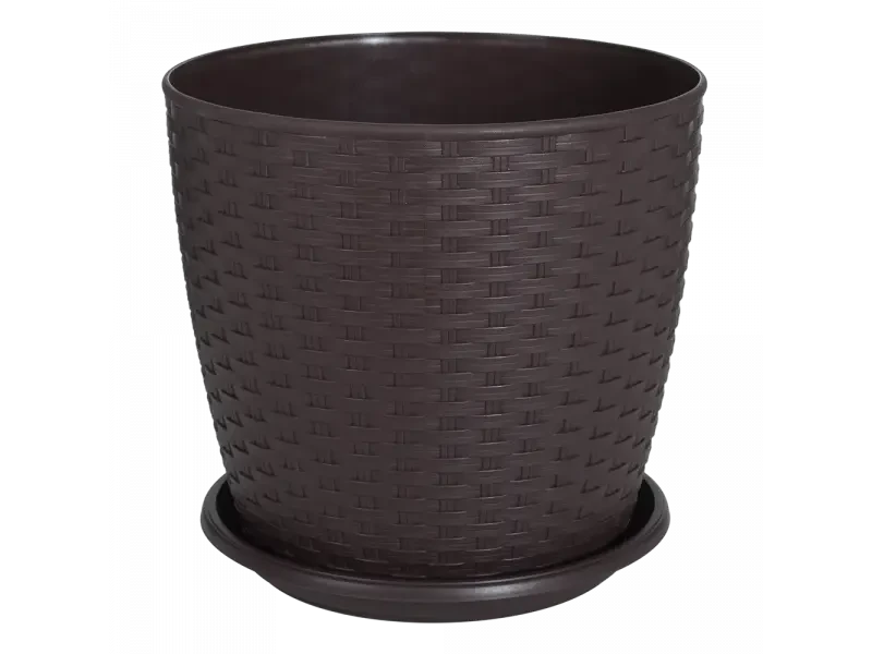 Вазон з підставкою "Ротанг" 24*22, темно-коричневий, 08125