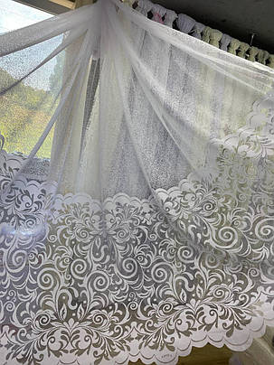 Тюль жакард заввишки 2,9 м. біла, фото 1